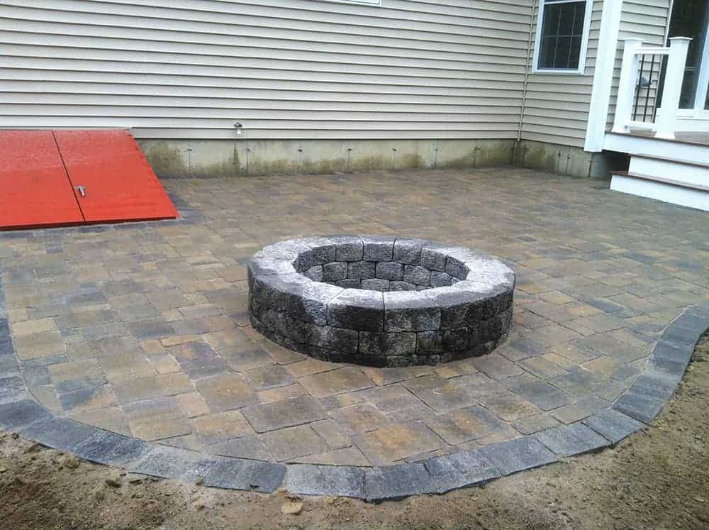 Outdoor Firepit Installation by Dube Hardscaping