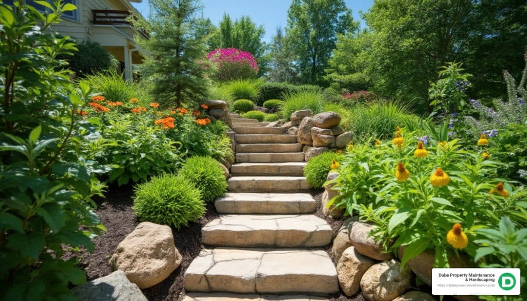 flagstone steps and walkway