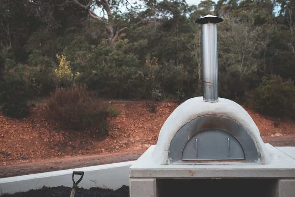 outdoor fireplace and pizza oven