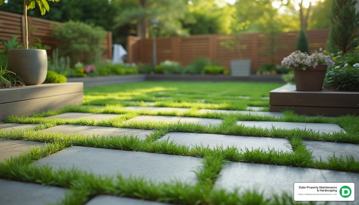 pavers with grass in between designs