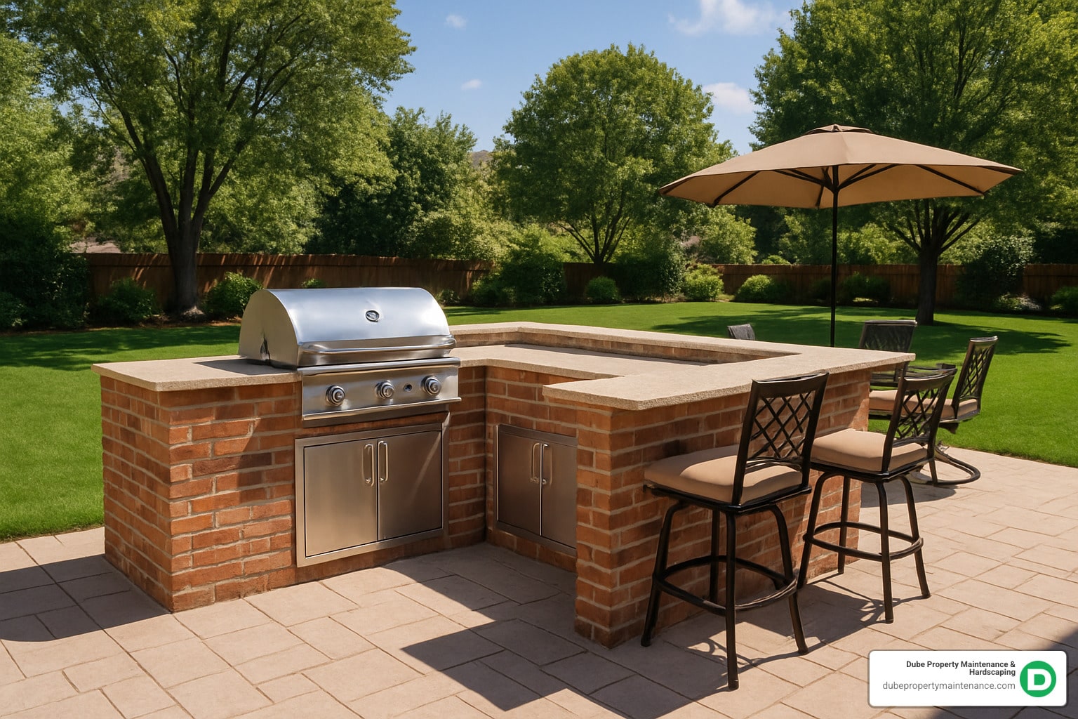 brick outdoor kitchen