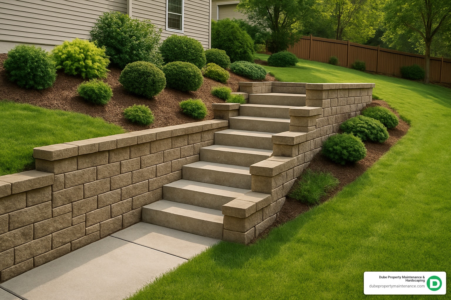 block retaining wall with steps