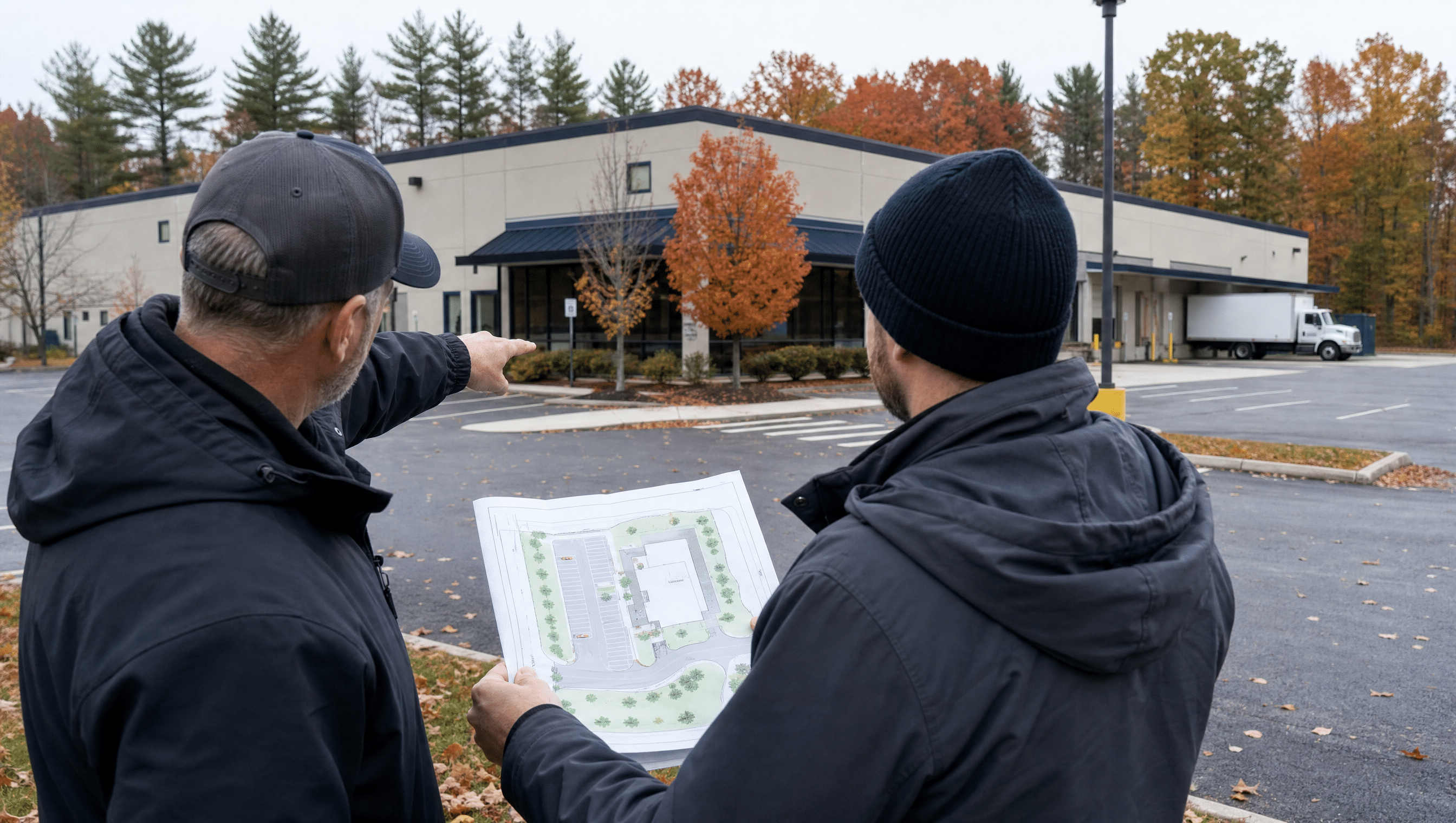 Commercial property snow-season site planning